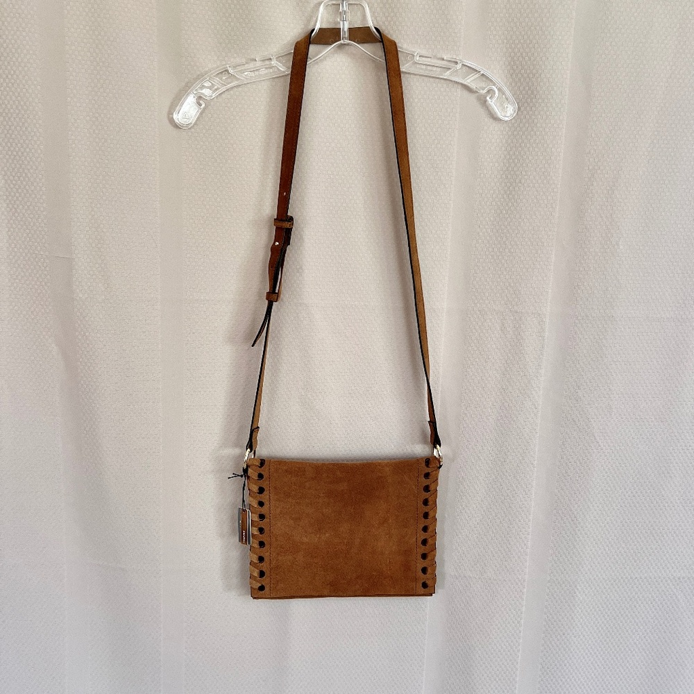 Parfois Brown Suede Leather Crossbody Bag NWT